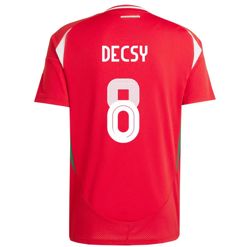 Danxen Herren Ungarn Ádám Décsy #8 Rot Heimtrikot Trikot 24-26 T-Shirt
