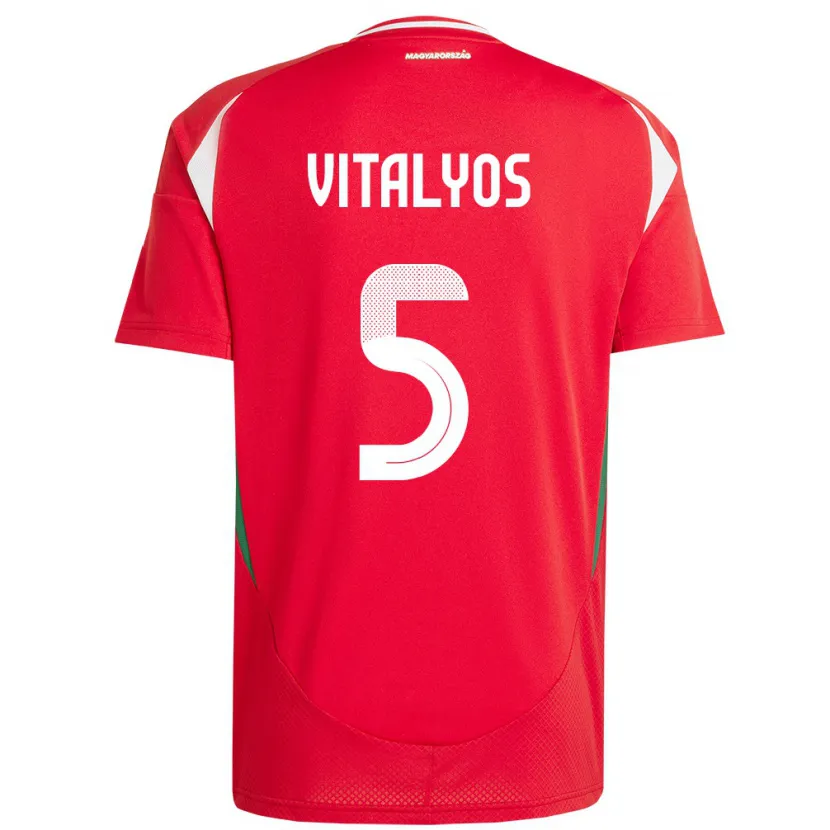 Danxen Herren Ungarn Viktor Vitályos #5 Rot Heimtrikot Trikot 24-26 T-Shirt
