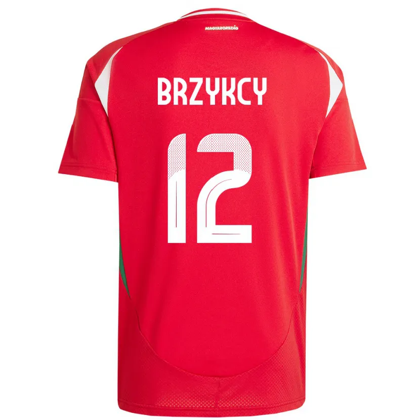 Danxen Herren Ungarn Lauren Brzykcy #12 Rot Heimtrikot Trikot 24-26 T-Shirt
