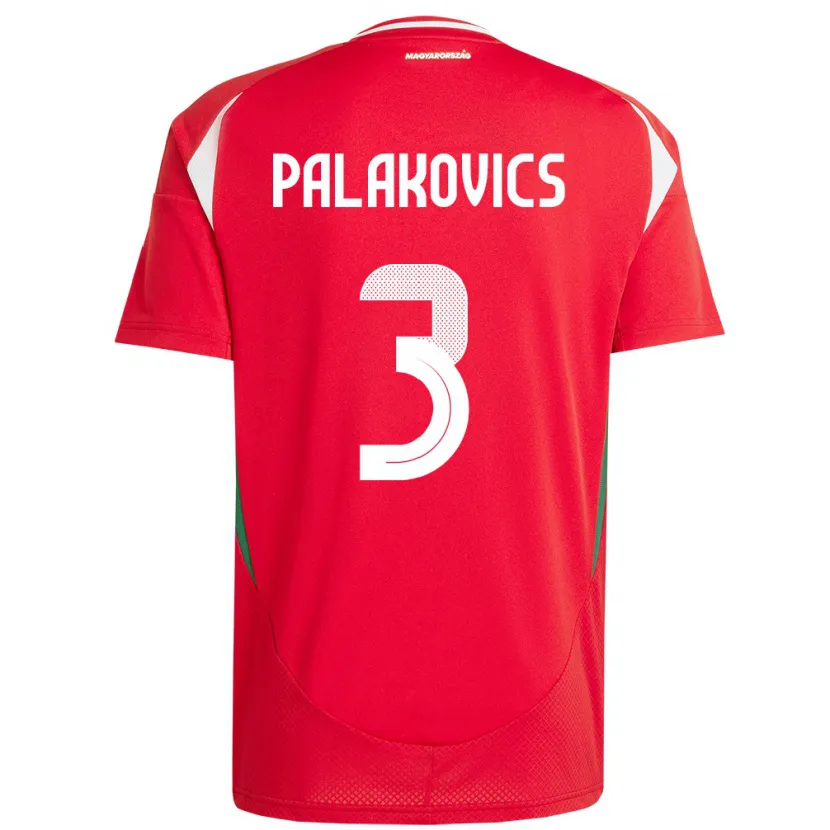 Danxen Herren Ungarn Laura Palakovics #3 Rot Heimtrikot Trikot 24-26 T-Shirt