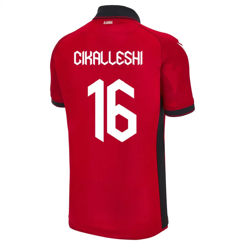 Danxen Herren Albanien Sokol Cikalleshi #16 Rot Heimtrikot Trikot 24-26 T-Shirt