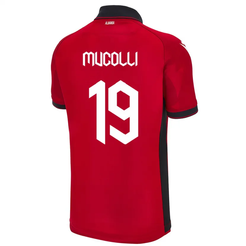 Danxen Herren Albanien Arbnor Mucolli #19 Rot Heimtrikot Trikot 24-26 T-Shirt