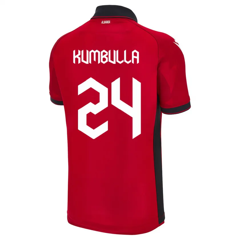Danxen Herren Albanien Marash Kumbulla #24 Rot Heimtrikot Trikot 24-26 T-Shirt