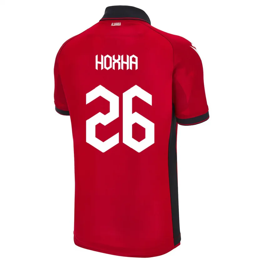 Danxen Herren Albanien Arbër Hoxha #26 Rot Heimtrikot Trikot 24-26 T-Shirt
