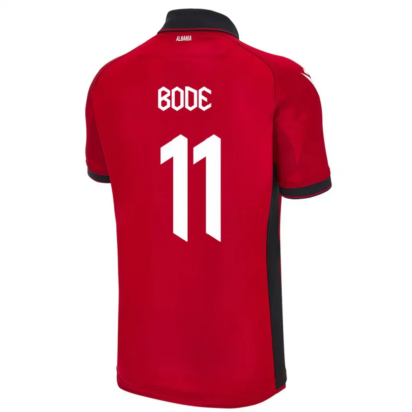 Danxen Herren Albanien Ersi Bode #11 Rot Heimtrikot Trikot 24-26 T-Shirt