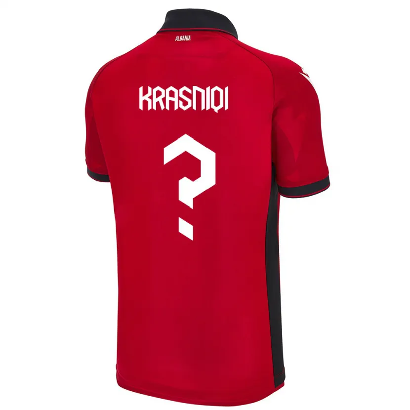 Danxen Herren Albanien Erald Krasniqi #0 Rot Heimtrikot Trikot 24-26 T-Shirt