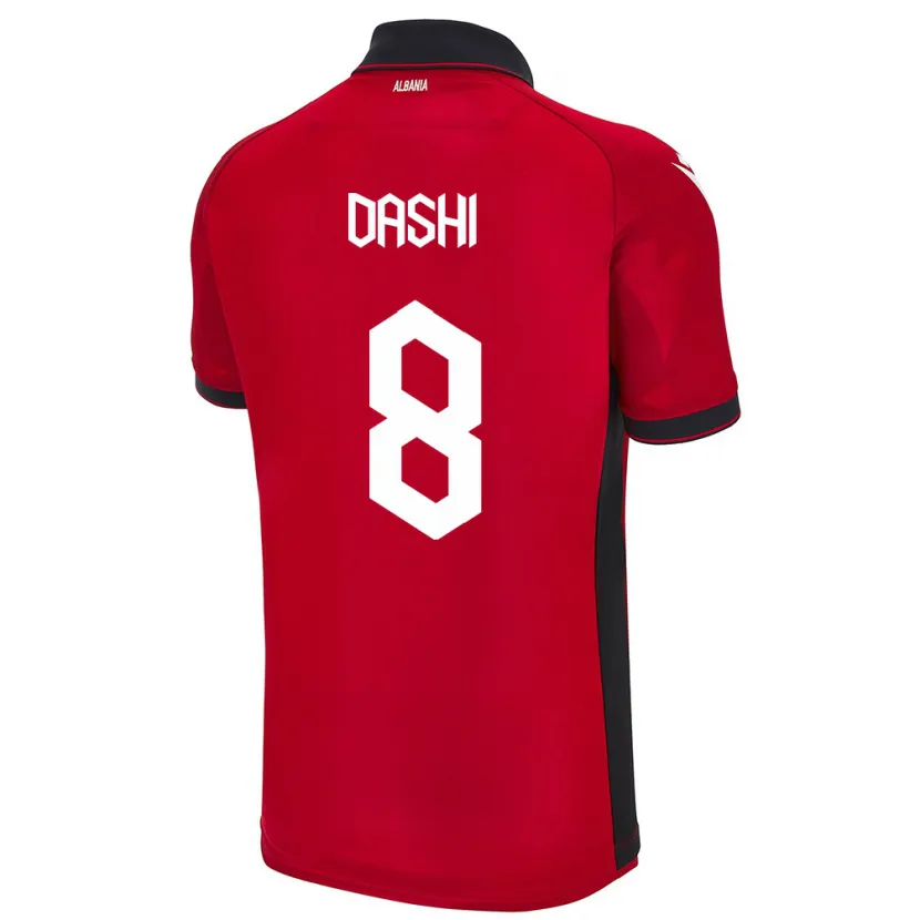 Danxen Herren Albanien Matteo Dashi #8 Rot Heimtrikot Trikot 24-26 T-Shirt