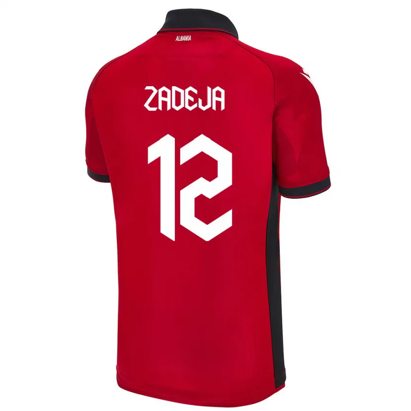 Danxen Herren Albanien Darius Zadeja #12 Rot Heimtrikot Trikot 24-26 T-Shirt