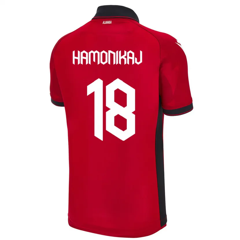 Danxen Herren Albanien Klea Hamonikaj #18 Rot Heimtrikot Trikot 24-26 T-Shirt