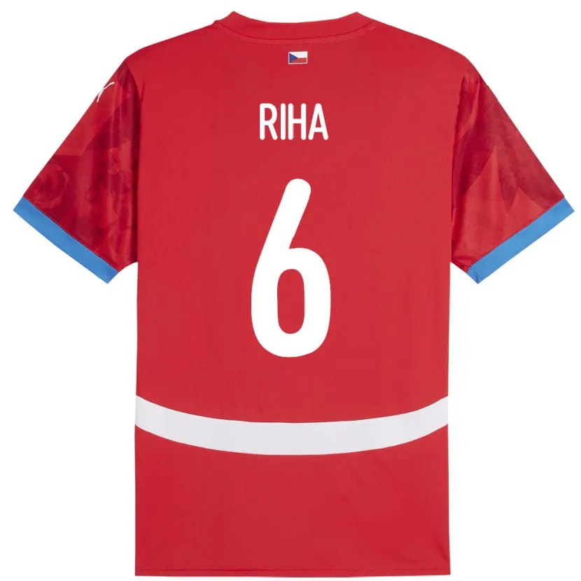 Danxen Herren Tschechien Ferdinand Riha #6 Rot Heimtrikot Trikot 24-26 T-Shirt