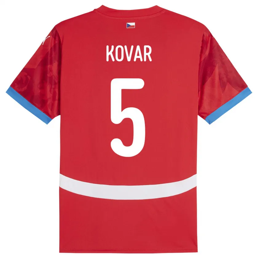 Danxen Herren Tschechien Martin Kovar #5 Rot Heimtrikot Trikot 24-26 T-Shirt