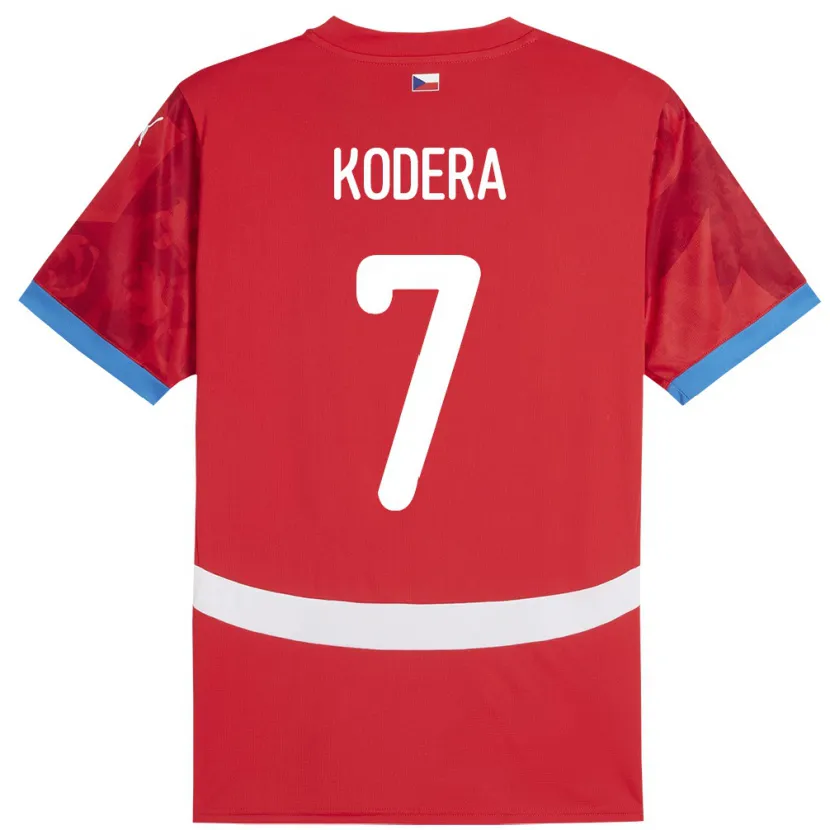 Danxen Herren Tschechien Matyas Kodera #7 Rot Heimtrikot Trikot 24-26 T-Shirt