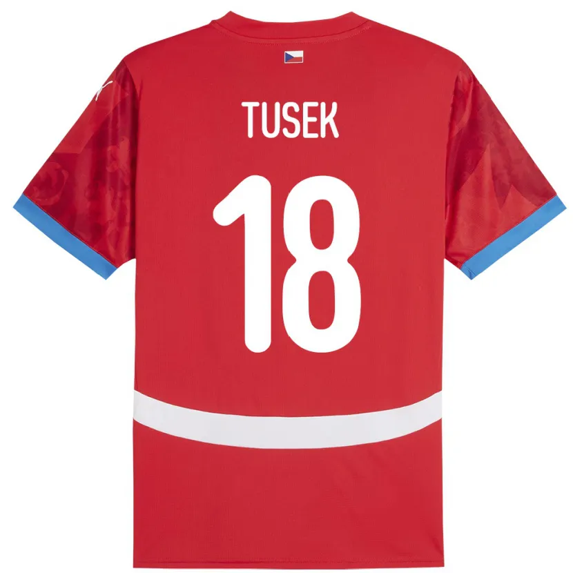 Danxen Herren Tschechien Adam Tusek #18 Rot Heimtrikot Trikot 24-26 T-Shirt