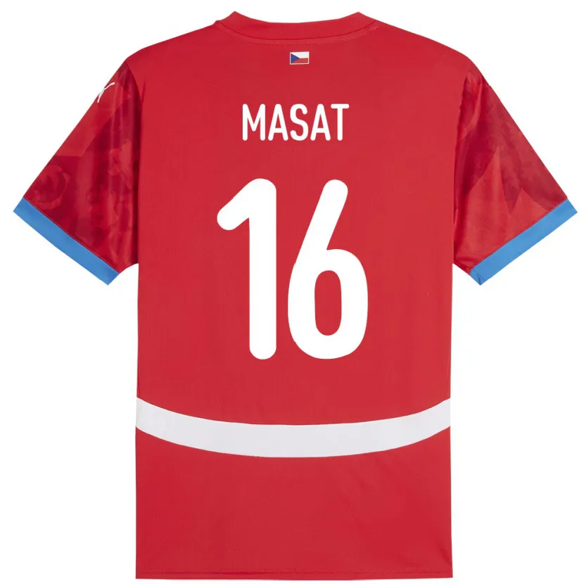 Danxen Herren Tschechien Jakub Masat #16 Rot Heimtrikot Trikot 24-26 T-Shirt