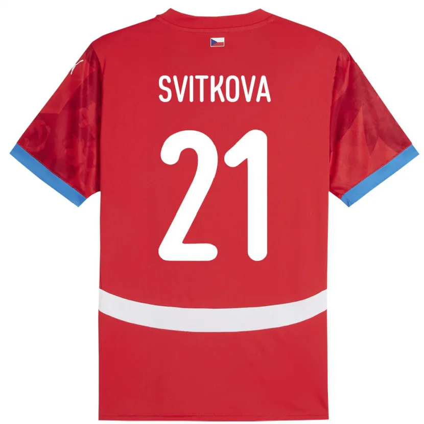 Danxen Herren Tschechien Kateřina Svitková #21 Rot Heimtrikot Trikot 24-26 T-Shirt