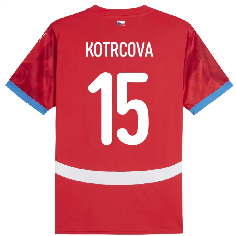 Danxen Herren Tschechien Kateřina Kotrčová #15 Rot Heimtrikot Trikot 24-26 T-Shirt