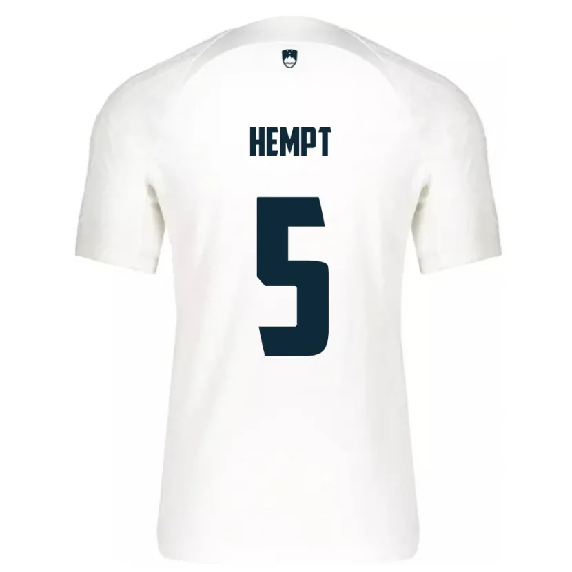 Danxen Herren Slowenien Lukas Hempt #5 Weiß Heimtrikot Trikot 24-26 T-Shirt