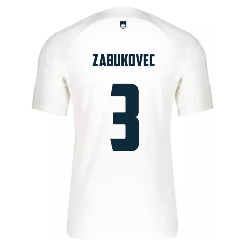 Danxen Herren Slowenien Anze Zabukovec #3 Weiß Heimtrikot Trikot 24-26 T-Shirt