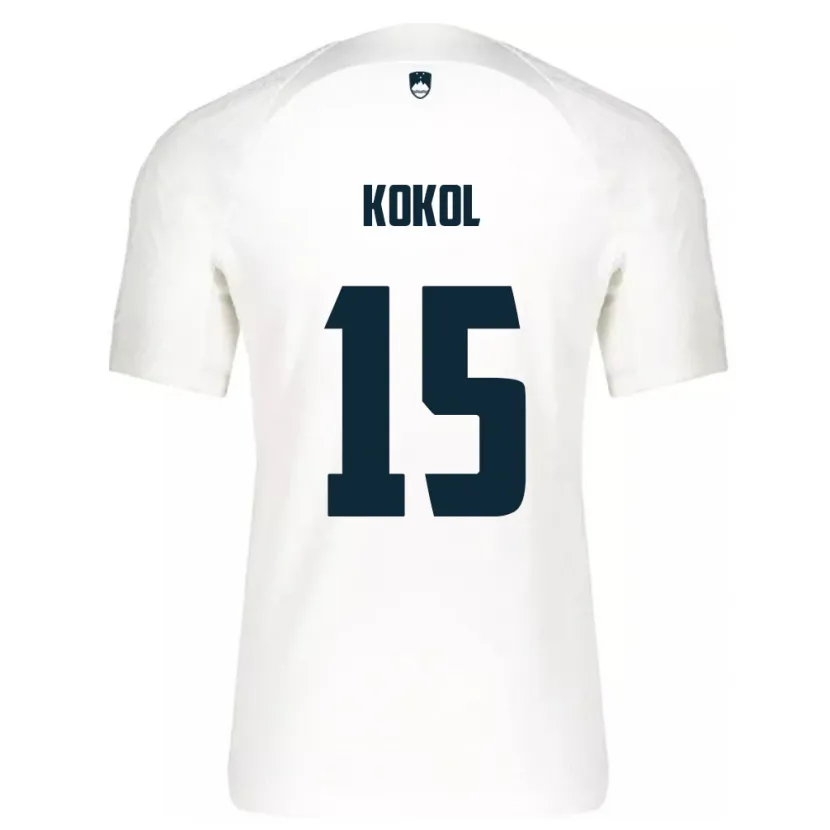 Danxen Herren Slowenien Luka Kokol #15 Weiß Heimtrikot Trikot 24-26 T-Shirt