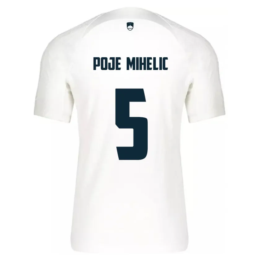 Danxen Herren Slowenien Naja Poje Mihelič #5 Weiß Heimtrikot Trikot 24-26 T-Shirt