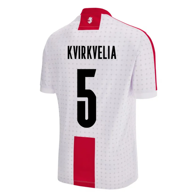 Danxen Herren Georgien Solomon Kvirkvelia #5 Weiß Heimtrikot Trikot 24-26 T-Shirt