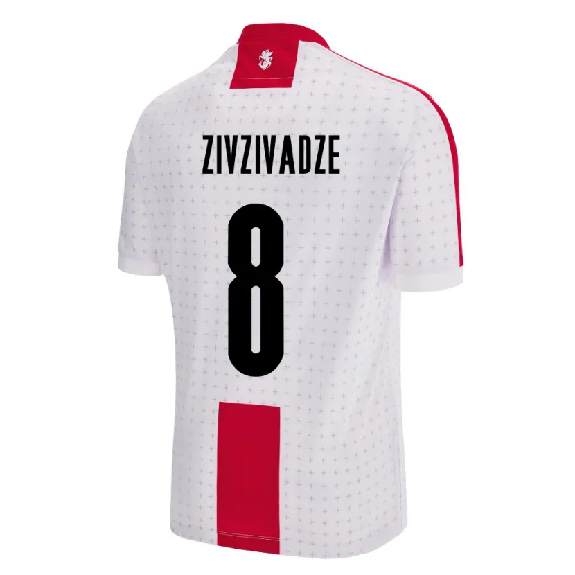 Danxen Herren Georgien Budu Zivzivadze #8 Weiß Heimtrikot Trikot 24-26 T-Shirt