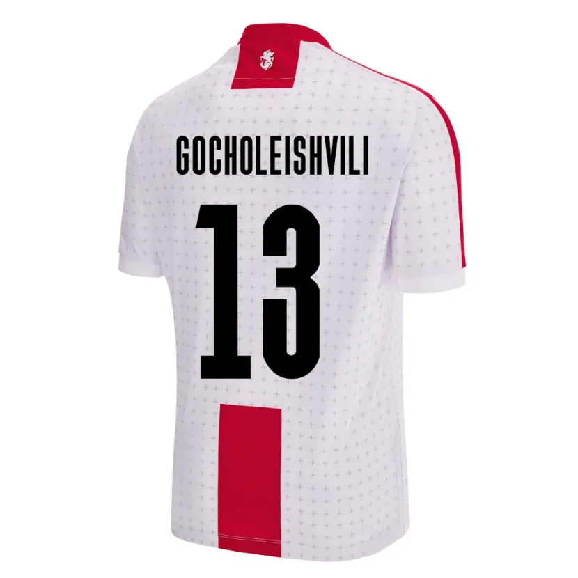 Danxen Herren Georgien Giorgi Gocholeishvili #13 Weiß Heimtrikot Trikot 24-26 T-Shirt