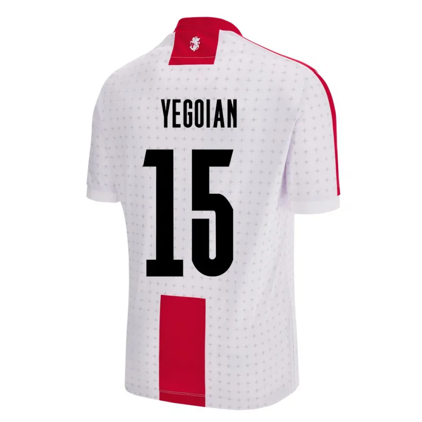 Danxen Herren Georgien Irakli Yegoian #15 Weiß Heimtrikot Trikot 24-26 T-Shirt