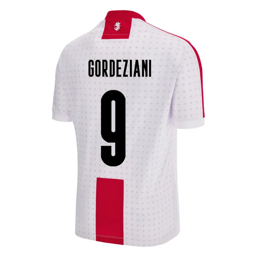 Danxen Herren Georgien Vasilios Gordeziani #9 Weiß Heimtrikot Trikot 24-26 T-Shirt