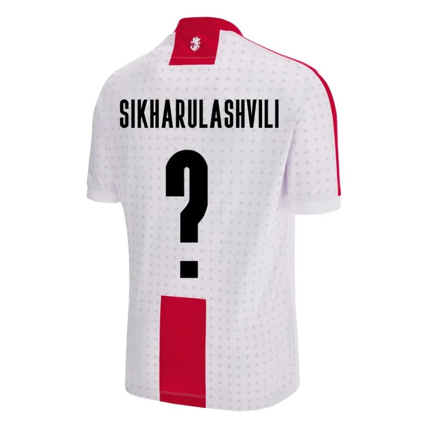 Danxen Herren Georgien Nika Sikharulashvili #0 Weiß Heimtrikot Trikot 24-26 T-Shirt
