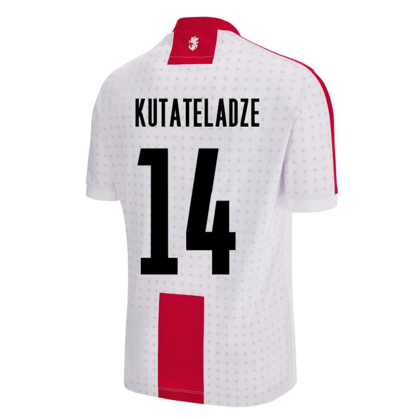 Danxen Herren Georgien Alexandre Kutateladze #14 Weiß Heimtrikot Trikot 24-26 T-Shirt