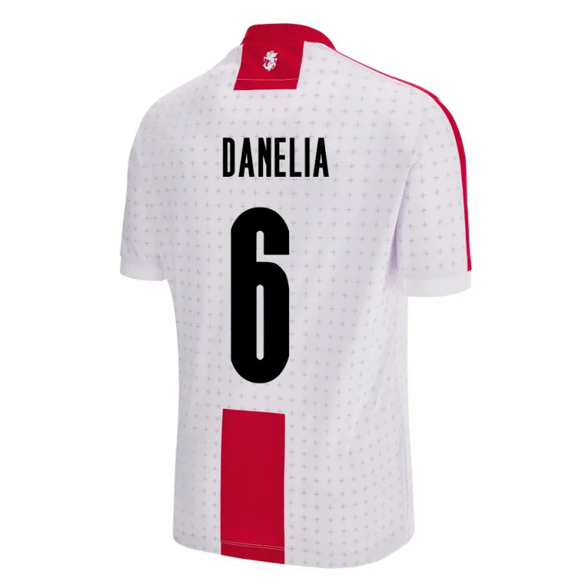 Danxen Herren Georgien Natia Danelia #6 Weiß Heimtrikot Trikot 24-26 T-Shirt