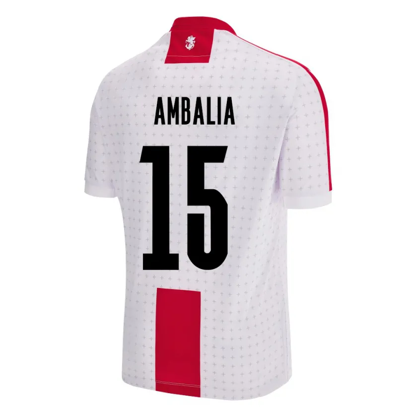 Danxen Herren Georgien Tinatin Ambalia #15 Weiß Heimtrikot Trikot 24-26 T-Shirt