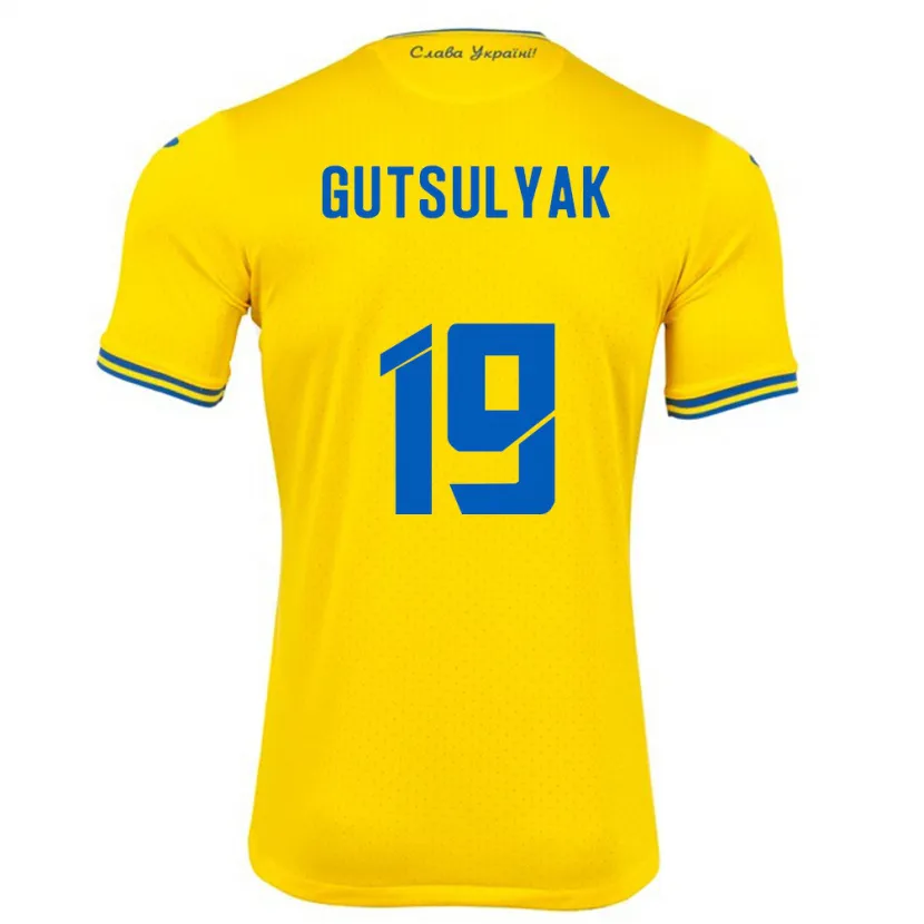 Danxen Herren Ukraine Oleksiy Gutsulyak #19 Gelb Heimtrikot Trikot 24-26 T-Shirt