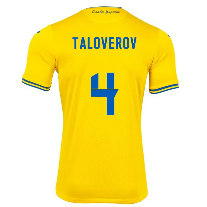 Danxen Herren Ukraine Maksym Taloverov #4 Gelb Heimtrikot Trikot 24-26 T-Shirt