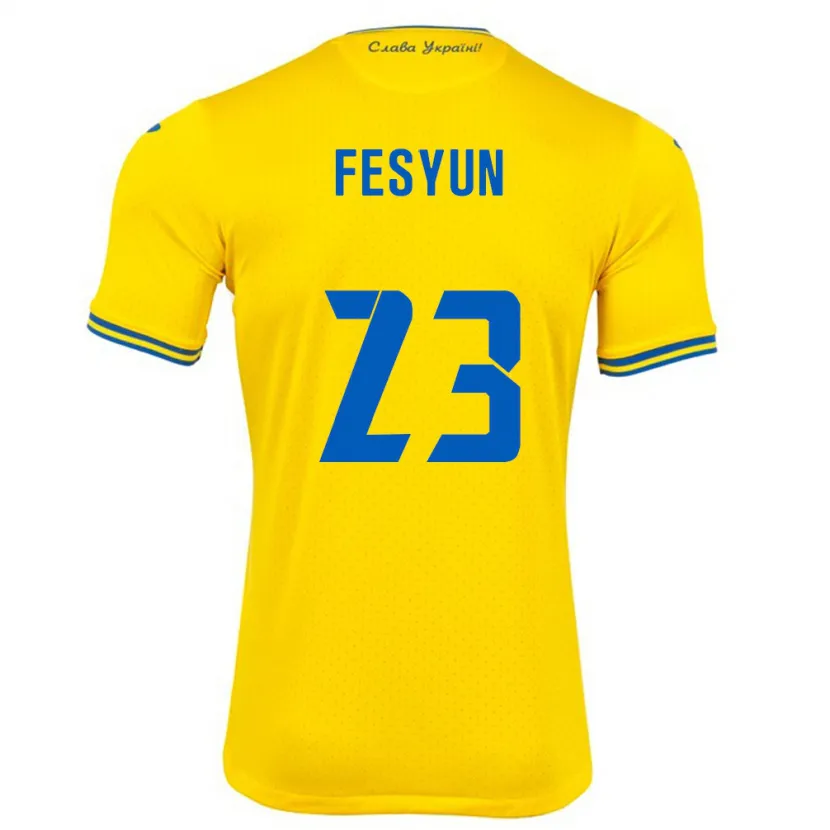 Danxen Herren Ukraine Kiril Fesyun #23 Gelb Heimtrikot Trikot 24-26 T-Shirt