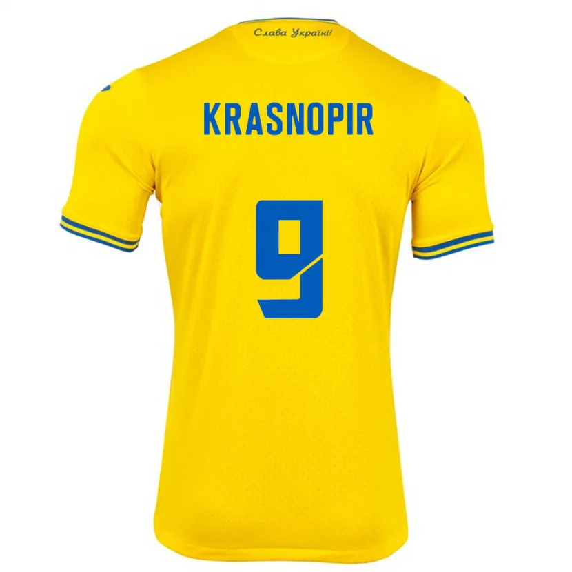 Danxen Herren Ukraine Igor Krasnopir #9 Gelb Heimtrikot Trikot 24-26 T-Shirt