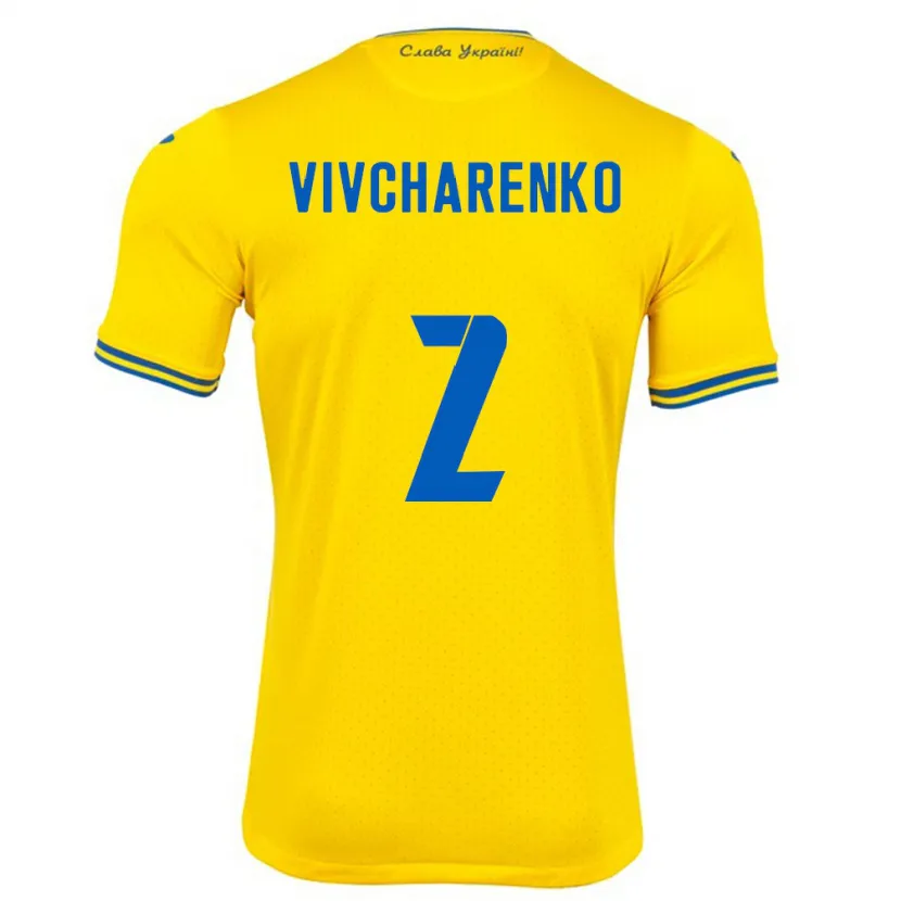 Danxen Herren Ukraine Kostyantyn Vivcharenko #2 Gelb Heimtrikot Trikot 24-26 T-Shirt