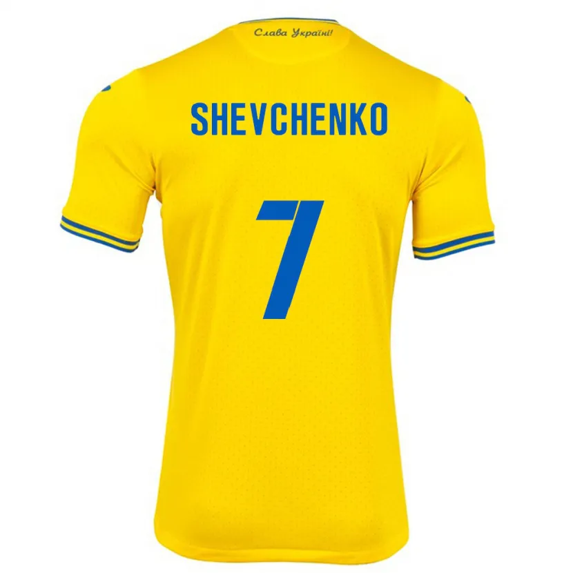 Danxen Herren Ukraine Kristian Shevchenko #7 Gelb Heimtrikot Trikot 24-26 T-Shirt