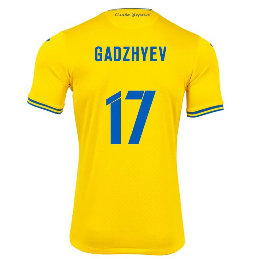 Danxen Herren Ukraine Ramik Gadzhyev #17 Gelb Heimtrikot Trikot 24-26 T-Shirt