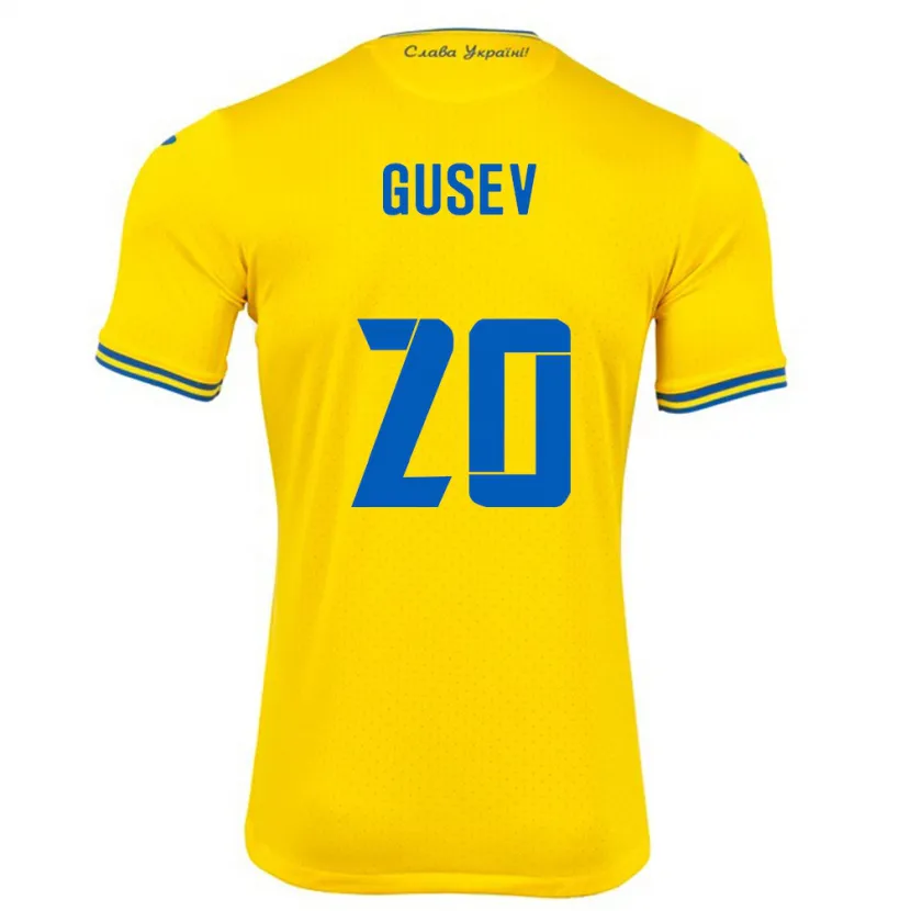 Danxen Herren Ukraine Oleksiy Gusev #20 Gelb Heimtrikot Trikot 24-26 T-Shirt