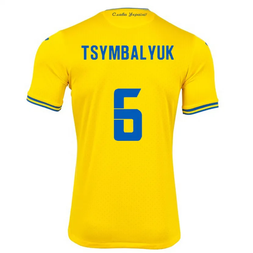 Danxen Herren Ukraine Maksym Tsymbalyuk #6 Gelb Heimtrikot Trikot 24-26 T-Shirt