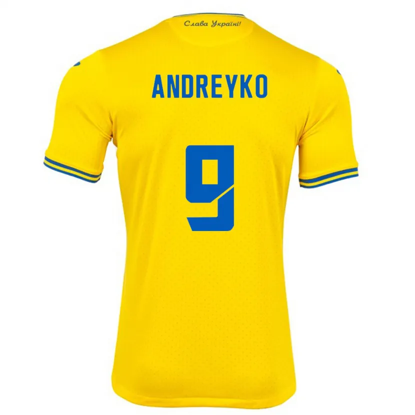 Danxen Herren Ukraine Ivan Andreyko #9 Gelb Heimtrikot Trikot 24-26 T-Shirt