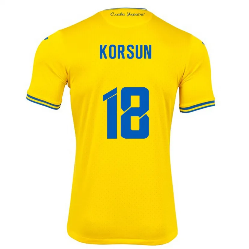 Danxen Herren Ukraine Kateryna Korsun #18 Gelb Heimtrikot Trikot 24-26 T-Shirt