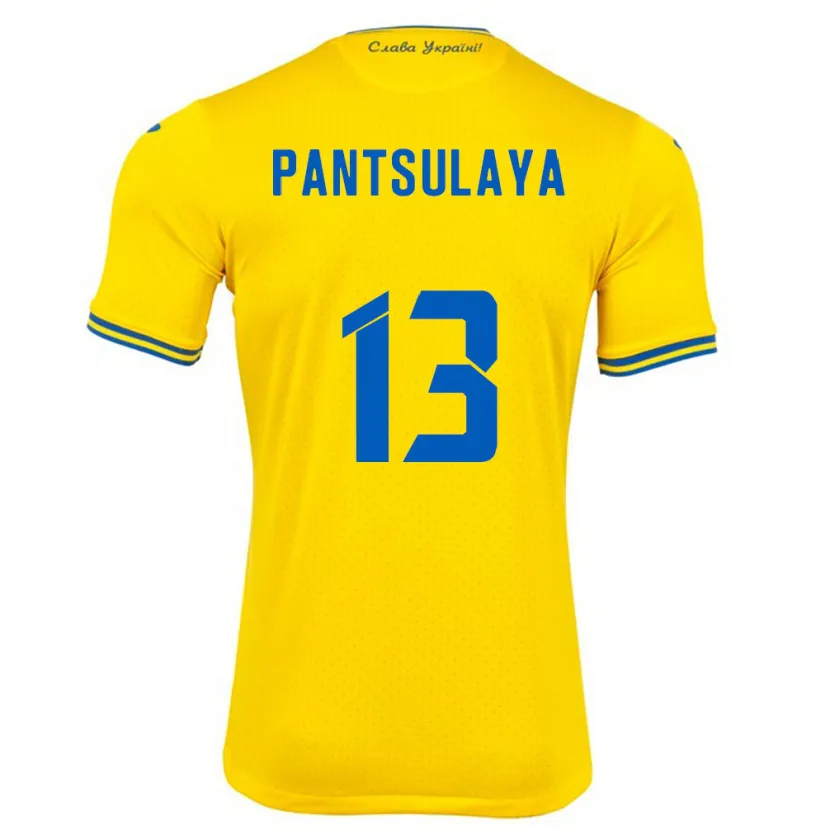 Danxen Herren Ukraine Natiya Pantsulaya #13 Gelb Heimtrikot Trikot 24-26 T-Shirt
