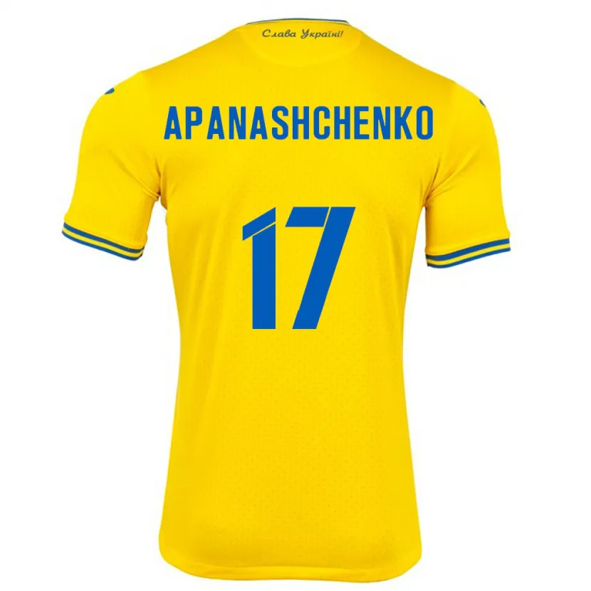 Danxen Herren Ukraine Daryna Apanashchenko #17 Gelb Heimtrikot Trikot 24-26 T-Shirt