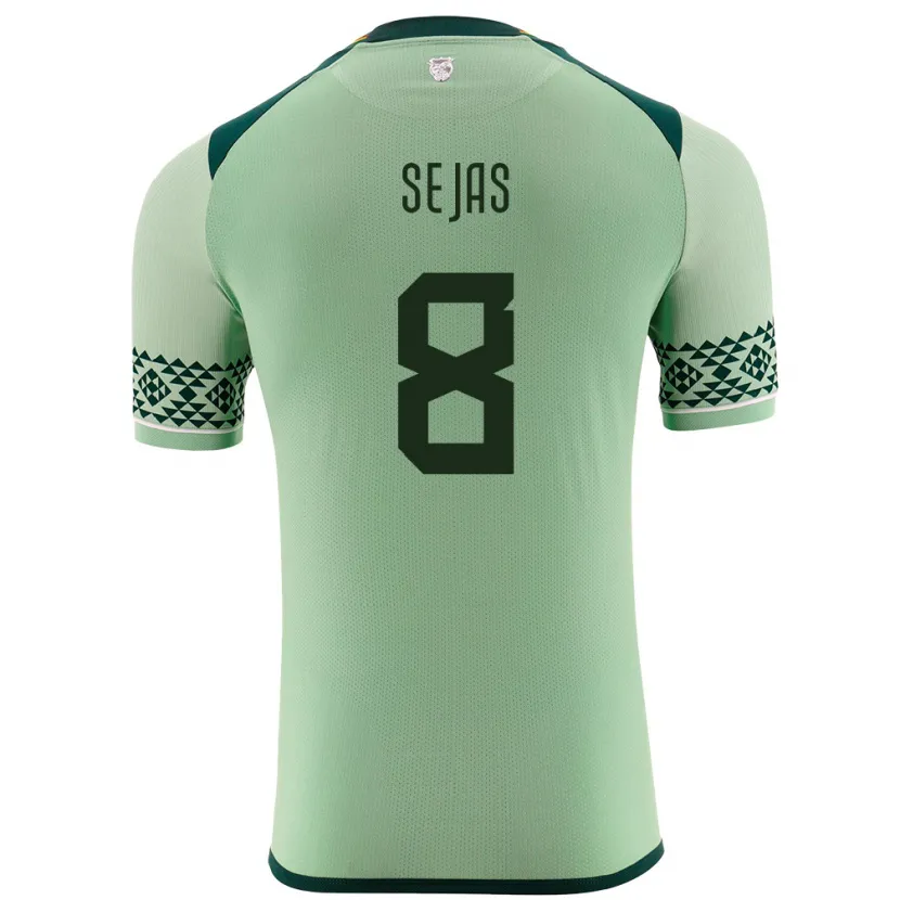 Danxen Herren Bolivien Carlos Sejas #8 Hellgrün Heimtrikot Trikot 24-26 T-Shirt