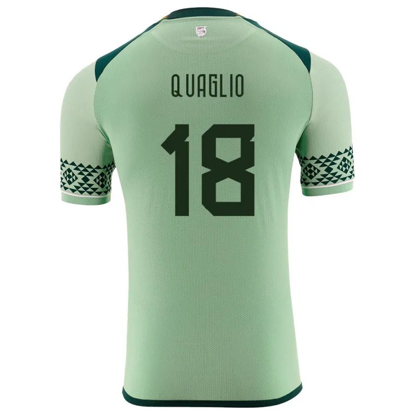 Danxen Herren Bolivien Fabricio Quaglio #18 Hellgrün Heimtrikot Trikot 24-26 T-Shirt