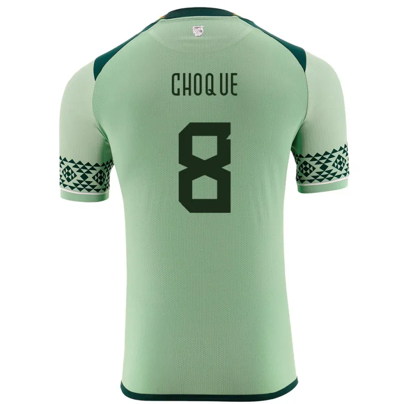 Danxen Herren Bolivien Deybi Choque #8 Hellgrün Heimtrikot Trikot 24-26 T-Shirt