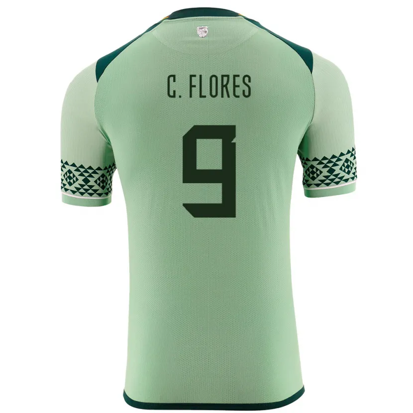 Danxen Herren Bolivien Cesar Flores #9 Hellgrün Heimtrikot Trikot 24-26 T-Shirt